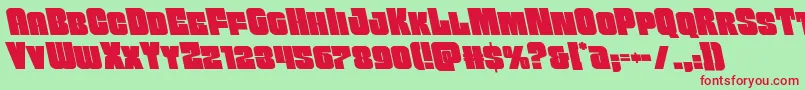 Funkmachineleft Font – Red Fonts on Green Background