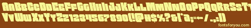 フォントFunkmachineleft – 黄色のフォント、茶色の背景