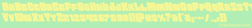 Funkmachineleft Font – Yellow Fonts on Green Background