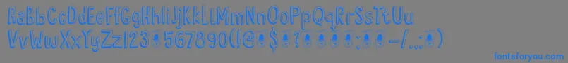 DkHyggelig Font – Blue Fonts on Gray Background