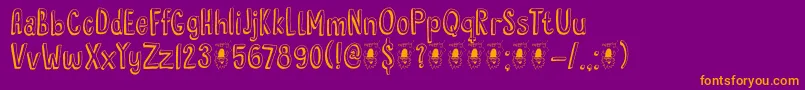 DkHyggelig Font – Orange Fonts on Purple Background