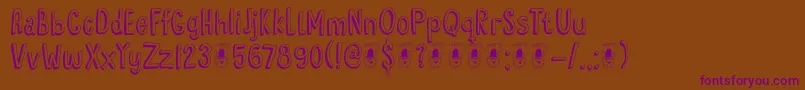 DkHyggelig-Schriftart – Violette Schriften auf braunem Hintergrund