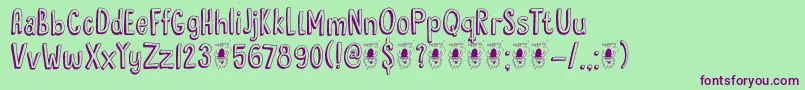 DkHyggelig Font – Purple Fonts on Green Background