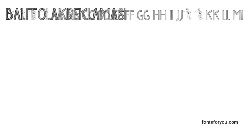 Schriftart BaliTolakReklamasi – Alphabet, Zahlen, spezielle Symbole
