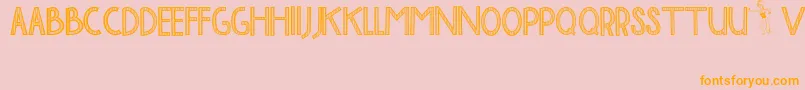 BaliTolakReklamasi-Schriftart – Orangefarbene Schriften auf rosa Hintergrund