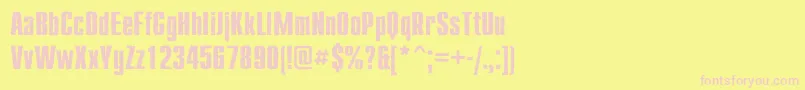 Więcej informacji o czcionce CompactroughcBold Czcionka CompactroughcBold – różowe czcionki na żółtym tle