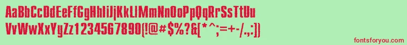 CompactroughcBold Font – Red Fonts on Green Background