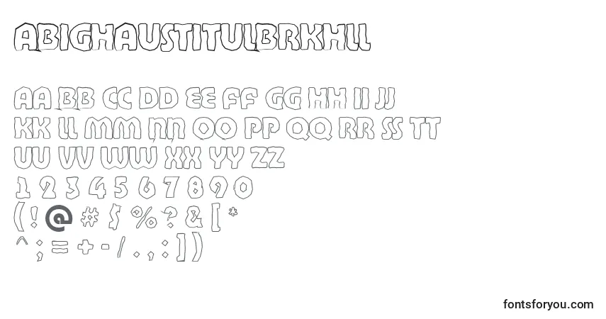Fuente ABighaustitulbrkhll - alfabeto, números, caracteres especiales