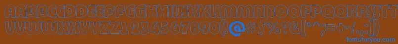 ABighaustitulbrkhll Font – Blue Fonts on Brown Background