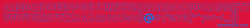Шрифт ABighaustitulbrkhll – синие шрифты на красном фоне