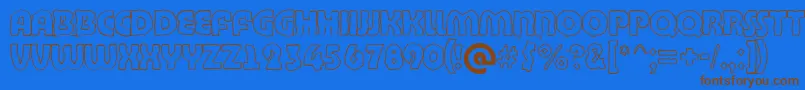 ABighaustitulbrkhll Font – Brown Fonts on Blue Background