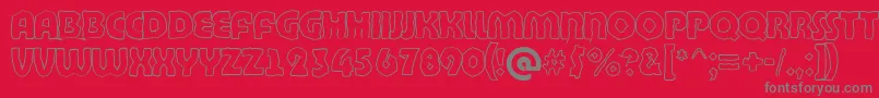 Czcionka ABighaustitulbrkhll – szare czcionki na czerwonym tle