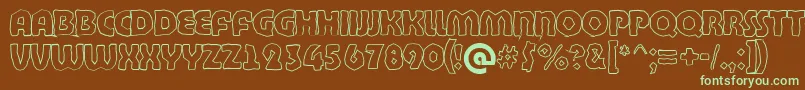 ABighaustitulbrkhll Font – Green Fonts on Brown Background