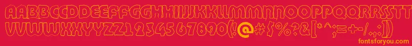 ABighaustitulbrkhll Font – Orange Fonts on Red Background
