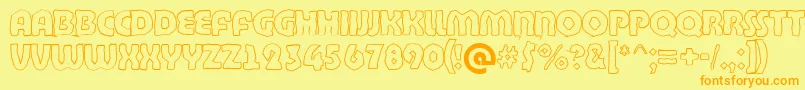ABighaustitulbrkhll Font – Orange Fonts on Yellow Background