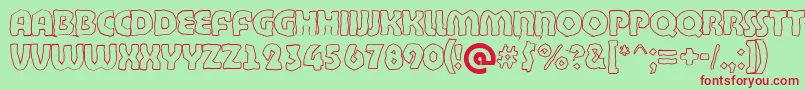 ABighaustitulbrkhll Font – Red Fonts on Green Background