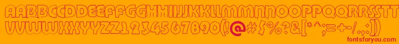 ABighaustitulbrkhll Font – Red Fonts on Orange Background