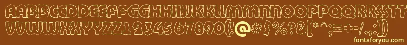 ABighaustitulbrkhll Font – Yellow Fonts on Brown Background