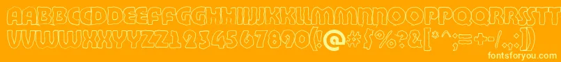 ABighaustitulbrkhll Font – Yellow Fonts on Orange Background