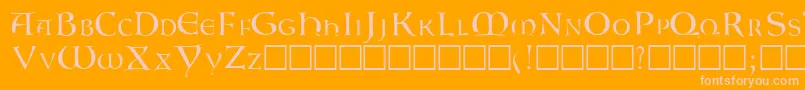 Lombardic Font – Pink Fonts on Orange Background