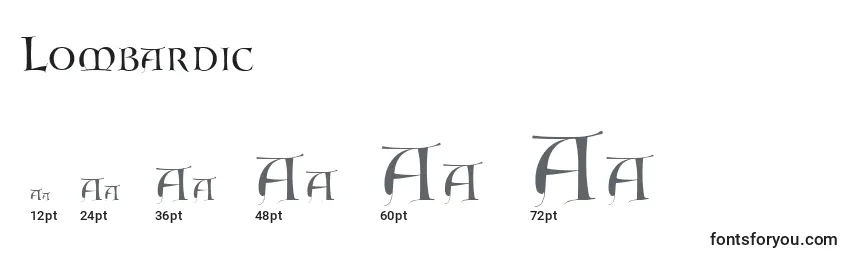 Lombardic Font Sizes