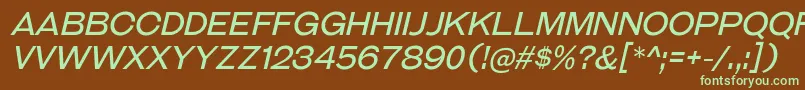 GalderglynnTitlingBkIt-fontti – vihreät fontit ruskealla taustalla