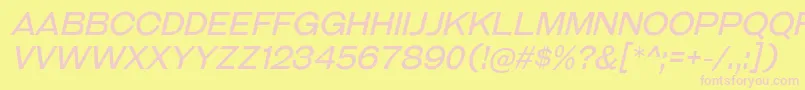 GalderglynnTitlingBkIt Font – Pink Fonts on Yellow Background