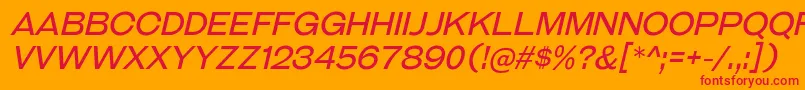 GalderglynnTitlingBkIt Font – Red Fonts on Orange Background