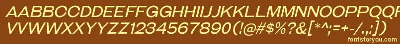 GalderglynnTitlingBkIt-fontti – keltaiset fontit ruskealla taustalla