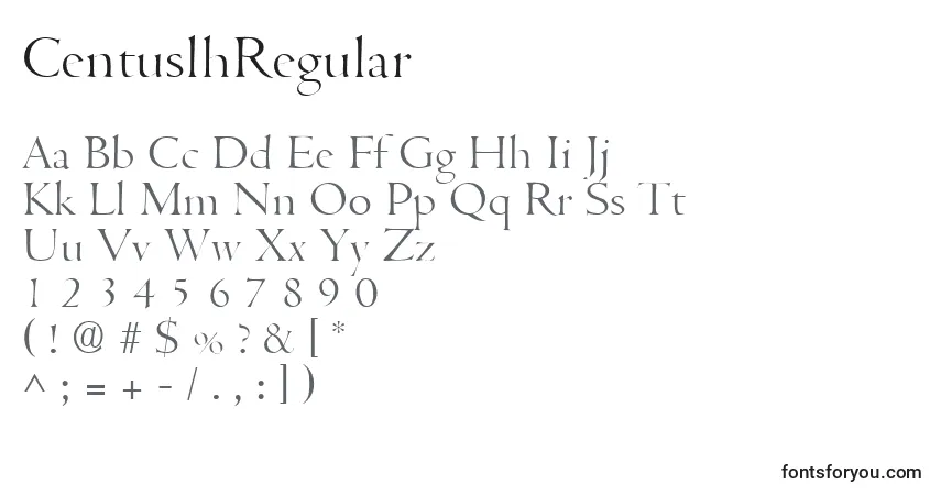 A fonte CentuslhRegular – alfabeto, números, caracteres especiais