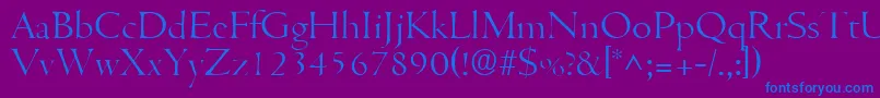 CentuslhRegular-Schriftart – Blaue Schriften auf violettem Hintergrund