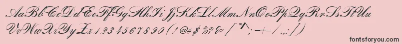 RomanticaSc Font – Black Fonts on Pink Background