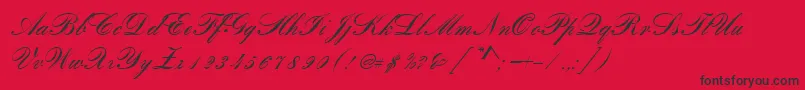 RomanticaSc Font – Black Fonts on Red Background