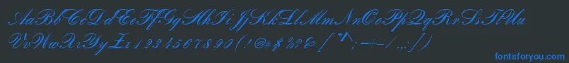RomanticaSc Font – Blue Fonts on Black Background