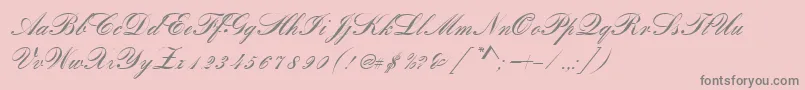 RomanticaSc-Schriftart – Graue Schriften auf rosa Hintergrund