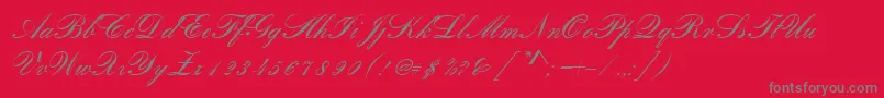 RomanticaSc-Schriftart – Graue Schriften auf rotem Hintergrund
