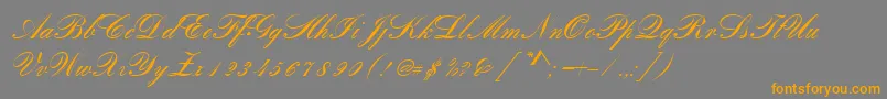 RomanticaSc Font – Orange Fonts on Gray Background