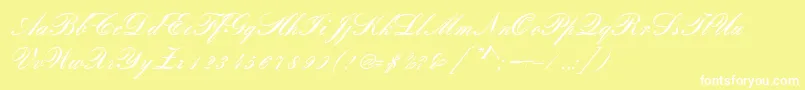 RomanticaSc Font – White Fonts on Yellow Background