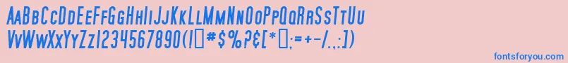 Police SfMoviePosterBoldItalic – polices bleues sur fond rose