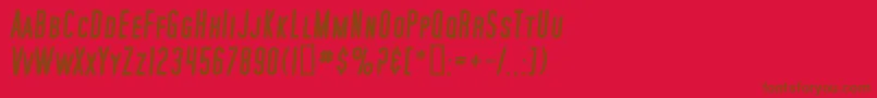SfMoviePosterBoldItalic-Schriftart – Braune Schriften auf rotem Hintergrund