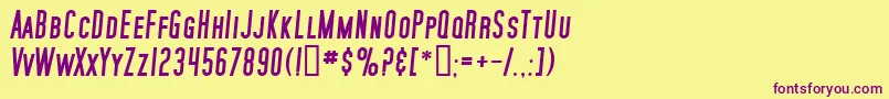 SfMoviePosterBoldItalic Font – Purple Fonts on Yellow Background