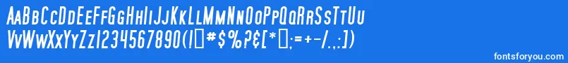 SfMoviePosterBoldItalic Font – White Fonts on Blue Background