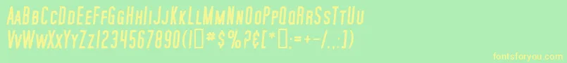 SfMoviePosterBoldItalic Font – Yellow Fonts on Green Background