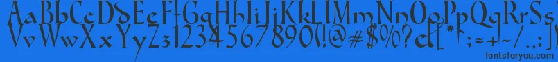 GondolaSd Font – Black Fonts on Blue Background