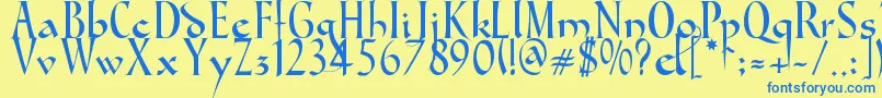 GondolaSd Font – Blue Fonts on Yellow Background