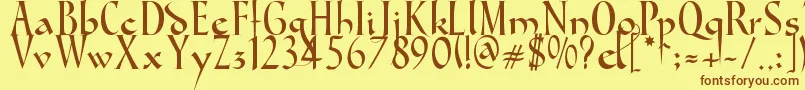 GondolaSd Font – Brown Fonts on Yellow Background