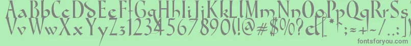 フォントGondolaSd – 緑の背景に灰色の文字