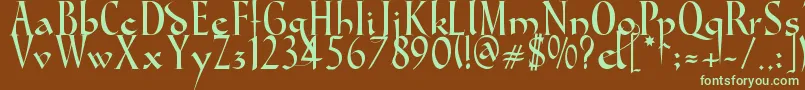 GondolaSd Font – Green Fonts on Brown Background