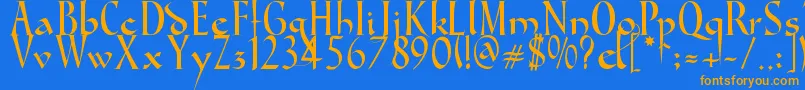 GondolaSd Font – Orange Fonts on Blue Background