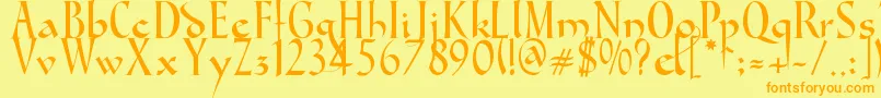 GondolaSd Font – Orange Fonts on Yellow Background